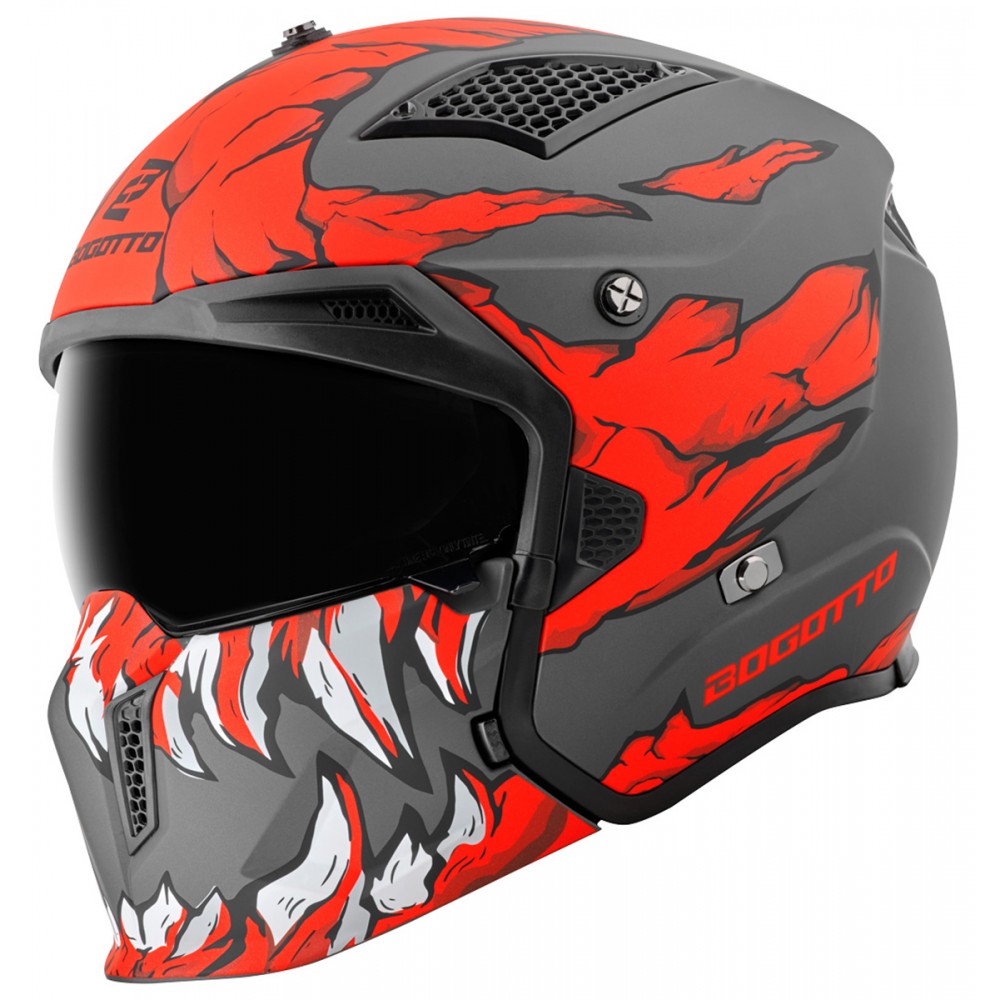 Bogotto Radic Camo 22.06 Casco - Casco Moto Con Visiera, Omologazione